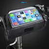 Bolsa impermeable sencilla para bicicleta de montaña, bolsa para teléfono con pantalla táctil, bolsa delantera para bicicleta, bolsa para manillar, bolsa cilíndrica de almacenamiento al por mayor
