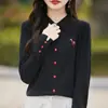 Nueva camisa de punto para mujer para otoño e invierno, base de capa OP de lana corta de hilo fino 2026, cárdigan, estilo fino OL, mezcla transfronteriza