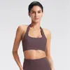 Sujetador Deportivo Cruzado Europeo y Americano de Cuello Halter para Mujer Verano Ropa de Yoga con Almohadillas en el Pecho Sexy Espalda Hermosa Sujetador de Pilates Yoga