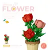 Compatible con Cubierta Antipolvo para Bloques de Construcción Lego, Macetas, Flores de Hibisco, Juguetes de Ensamblaje para Niños, Venta al por Mayor Transfronteriza para el Día de San Valentín