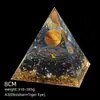 Pirámide de Cristal Natural de 8 cm Decoración Creativa para el Hogar Adorno Artesanal Bola de Cristal Envuelto en Resina Pirámide de Resina