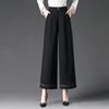 1072 Calça Larga de Nove Pontos com Caimento para Efeito Emagrecedor, Adequada para Mulheres de Meia-Idade, Calça Larga Plus Size para Mulheres Mais Velhas, Fashion e Emagrecedora