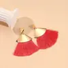 Diseño de Moda Celebridad de Internet Falda Pequeña de Múltiples Capas Pendientes de Borla en Forma de Abanico para Mujer Stylish Ol de Ins Pendientes de Otoño e Invierno de Gama Alta