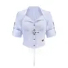 En stock: Amantes Náuticos (Edición Cazador) Conjunto de Camisa y Falda Rayadas Azules Estilo Old Money Inspirado en el Diseño Francés
