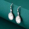 Pendientes ovalados de cristal con diamantes incrustados brillantes de comercio exterior europeo y americano, joyería transfronteriza, pendientes largos de borla de tendencia, temperamento, moda