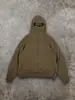 Sudadera con Capucha Creativa y de Moda Estilo Americano con Decoración de Parches, Mangas Largas de Retazos, Corte Holgado, Estilo Urbano Deportivo, Sudadera Cortavientos