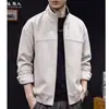 Chamarra para hombre con cuello alto y cierre, nueva colección otoño 2026, corte holgado, talla grande, prenda exterior casual, con un toque de alta gama, hecha de una mezcla de lana