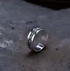 Anel Individual Masculino Tendência em Prata Esterlina 925 Anel Estiloso de Moda Feminina Anel de Casal Design de Nicho Simples para Dedo Indicador