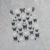 Pegatinas de mariposa para redes sociales, pegatinas para decoración de uñas, surtido de 50, adhesivas, calcomanías de uñas 5D en relieve, venta al por mayor, luz de concha, luminosas