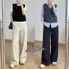 ¡Pantalones casuales con un ambiente relajado y casual! Pantalones de trabajo de pierna ancha, transpirables, ligeros, sencillos, de algodón Tencel lavado para mujer
