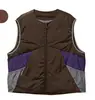 Marca de Moda Americana Estilo Outdoor Costuras de Color Contrastante Chaleco Acolchado Top para Hombre Chaqueta Chaleco Cálido 10569