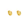 Pendientes con Patrón de Diamantes Estilo Liu Yifei para Mujer, Clips para Orejas Dorados, Pendientes de Botón, Nuevo Modelo Popular 2026, Pendientes de Aro Lisos Femeninos