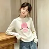 Camiseta térmica de manga larga cepillada de doble cara para niña, para Otoño/Invierno, cuello redondo, cálida, moderna