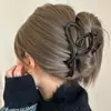 Presilha de Cabelo Elegante Preta Fosca em Formato de Coração Grande para Mulheres, Acessório de Cabelo Clip Tubarão Casual de Alta Moda