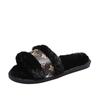 Nuevos Zapatos Planos de Invierno 2025 Estilo Boca de Pez de Una Línea Casual Versátiles Ligeros Cómodos Pantuflas de Algodón Gruesas Forradas de Felpa Cálidas