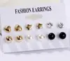 Set de Aretes de Aro con Perlas para Mujer Pendientes Geométricos Pendiente Círculo