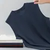 Chaleco de Algodón tipo Seda Hielo para Hombre, Camiseta sin Mangas Deportiva para Fitness, Camiseta Interior Fresca y de Secado Rápido, Camiseta sin Mangas Antibacteriana 7A con Hombros Anchos