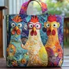 2026 Nueva Serie Transfronteriza de Pollo Estampado Digital Bolso Tote Acolchado de Hombro de Moda