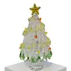 Árbol de Navidad de Vidrio Soplado a Mano de 8.5 cm Zibo Manualidades de Vidrio Árbol de Navidad Giratorio Jingdezhen