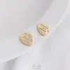 Zirconita Micro-Pavimentada Chapado en Oro de 14K Electrochapado 26 Letras Etiqueta de Corazón de Durazno DIY Pulsera Collar Colgante Joyería Colgante