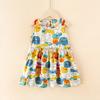 Vestido chaleco de princesa para niños grandes y niñas vestido de seda de algodón vestido de verano de estilo occidental de seda de algodón para niñas nuevo para niños coreanos