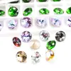Direto da fábrica superfície de diamante redondo cristal de alta qualidade fundo pontiagudo formato de diamante de vidro material para acessórios de joias diy atacado