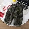 Q026 Pantalones de Trabajo Camuflados de Otoño para Niños Estilo Nuevo Ropa Infantil Moderna Genial Rectos Casuales Pantalones Largos Guapos para Niños