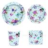 Mm014 Banner de Fiesta Festiva Temática de Mariposas para Fiesta de 8 Personas Set de 4 Piezas Platos de Papel Servilletas de Papel Vasos de Papel