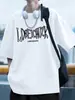 Nueva Camiseta de Manga Corta para Hombre Verano Moda Sencilla Peso Pesado Algodón Puro Media Manga Estilo Hong Kong Holgada Casual de Moda Marca Camiseta Ropa de Hombre