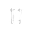 Plata de Ley S925 Chapada en Oro de 18K, Diseño de Doble Uso, Pendientes Largos con Borlas de Flor Pequeña para Mujer, Pendientes de Lujo Ligero de Nicho de Gama Alta