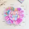 Pinzas para el cabello de niños que no dañan el cabello, Gomas de pelo de encaje en caja de colores, Ligas para el cabello de alta elasticidad para niñas, Bandas para el cabello de bebé