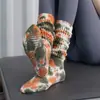 Pegamento de Punto Caliente Calcetines Especiales para Yoga Pilates para Mujer Antideslizantes Anti-rozaduras Deportes de Interior Especiales Fitness Pantorrilla Calcetines de Yoga