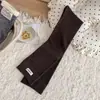 Calcetines altos de algodón para mujer, estilo coreano, con estampado de letras, simples, adelgazantes, transpirables, para primavera y otoño.