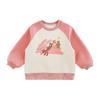 Moletom Raglan Wulibu para Meninas, Cor Doce Color Block, Estampa Digital Colorida, Blusa Casual