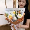 Buquê de Flores Artificiais Tricotado à Mão, Buquê de Rosas de Lã Acabada, Presente de Aniversário, Lembrança para Melhor Amigo, Dia das Mães