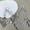 Pulsera con lazo cuadrado de cristal blanco transparente para teléfono móvil, llavero, funda para teléfono móvil, cordón portátil, cuerda de mano, nuevo
