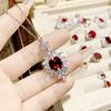 Camélia cor vibrante de luxo tesouro pingente de rubi sintético design medieval feminino senhora jantar pingente de corindo vermelho