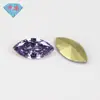 Huagang Gem Banhado a Ouro Fundo Amarelo Olho de Cavalo Deformação Zircônia Azul Pedra Bruta Azul Diamante CZ Artificial Pedra Branca Manicure