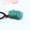 Pingente de Jade com Moeda de Jadeíta Natural Grau A Pixiu, Pingente de Jade Água Azul, Atacado para Atrações Turísticas S6031701