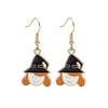 Serie de Aretes de Halloween de Moda Europeos y Americanos Hechos en Fábrica, Aretes Sencillos de Cabeza de Calabaza de Halloween con Esmalte de Aleación