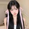 Presilha de Cabelo com Laço Rosa Estilo Ballet Francês Presilha de Cabelo Doce Feminina com Laço Acessório de Cabelo para Fotos Atmosféricas
