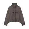 Chaqueta Bomber de Cuello Alto para Mujer Estilo Europeo y Americano Transfronterizo Modelo Nuevo 2026 2101848 Pantalones Rectos 2111848