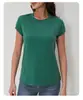 Blusas de Manga Curta Estilo Novo Transfronteiriças para Mulheres, Camisetas de Verão Azuis e Roxas, Blusas Femininas de Manga Curta com Gola Redonda de Alta Elasticidade Moda Nova para Mulheres