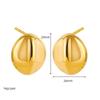 Brincos Geométricos Lisos Esféricos Banhados em Aço Inoxidável com Ouro 18K Brincos Simples de Bola Redonda Joias de Orelha de Comércio Exterior Transfronteiriço Europeu e Americano