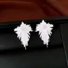 Pendientes geométricos irregulares de plata con circonita de aguja europea y americana, pendientes sencillos y elegantes con un diseño de nicho y aspecto exagerado