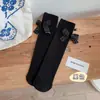 Calcetines Largos para Niñas, Calcetines de Algodón para Bebé de Media Pantorrilla para Primavera y Otoño, Calcetines Altos Escolares para Niños, Lindos Calcetines con Lazo para Padres e Hijos