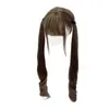 Peluca Viaje Estelar para Mujer en Color Miel Té Jk Doble Cola de Caballo, Aclarante Lolita Rizado Largo Romano 75cm Pieza Completa para la Cabeza