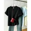 Camiseta Gris de Manga Corta, Tejido Pesado de Algodón Puro, Color Gris Claro, Lisa, Cuello Redondo, Sencilla y Versátil, Corte Regular de Hombro, Top Unisex de Verano
