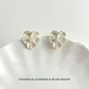 Brincos Estilo Ins Doce Esmalte Pérola Zircônia Flor Estéreo Luxo Acessível de Alta Qualidade Elegante Moda Brincos Elegantes