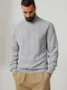 Moletom Americano Pesado Jacquard de Torção Reversa Masculino de Inverno para Cruzar Fronteiras com Gola Alta Camisa Básica Casual Moletom Quente para Homens